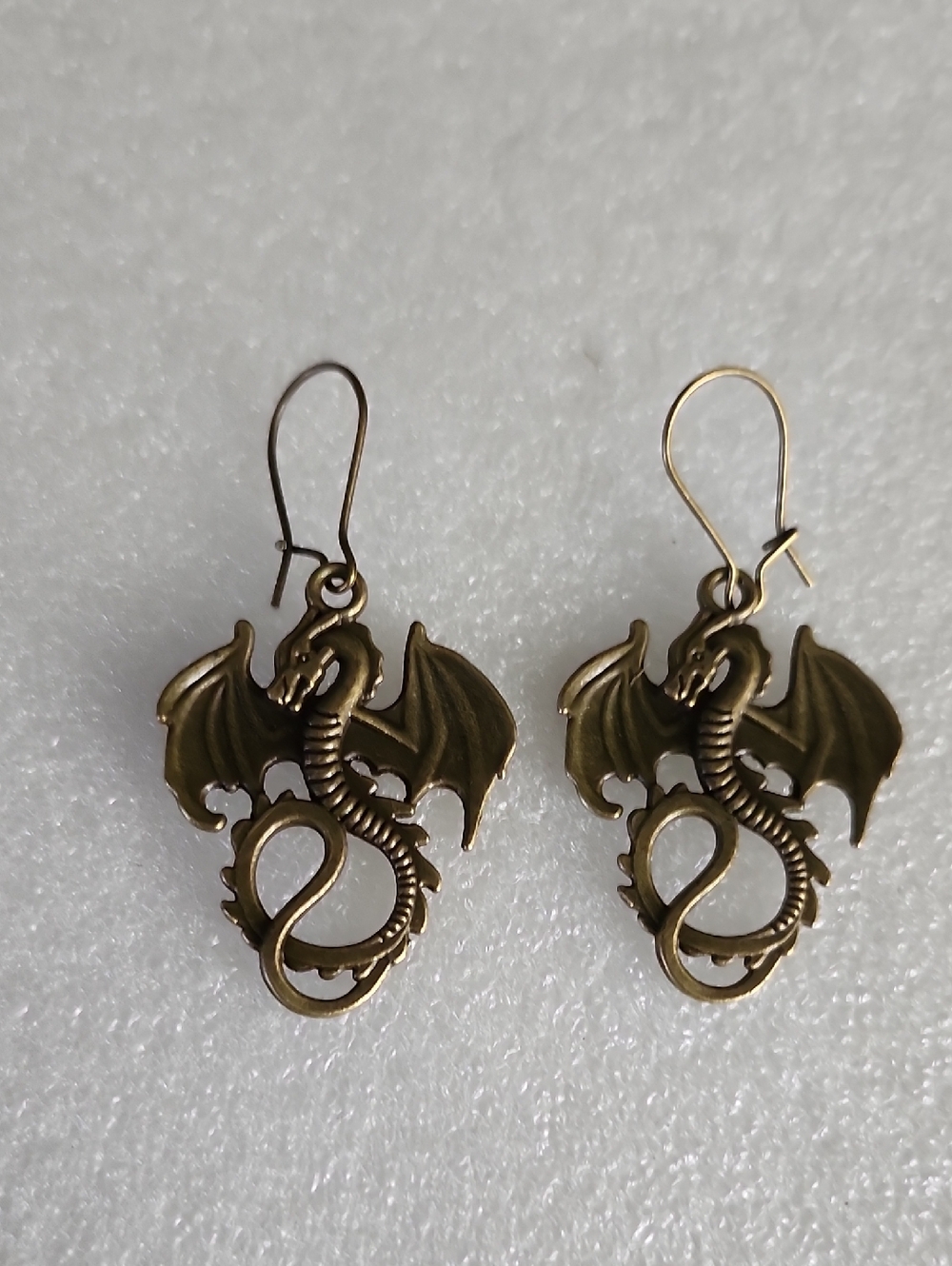 Antique-Style Ancient Bronze Toned Dragon Dangle Earrings - Women Jewelry